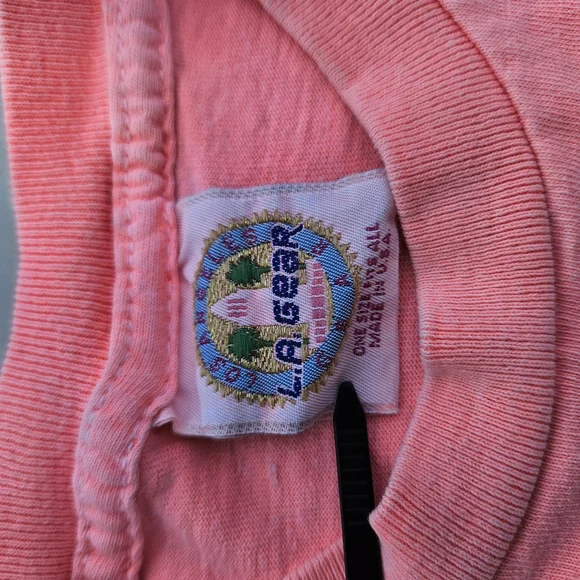 L.A. Gear Vintage Pink Cropped Graphic Tee One Size - Picture 3 of 12